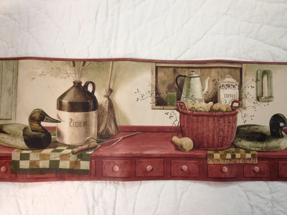 Free download Primitive Country GOOSE Coffee Cider Kitchen Border eBay