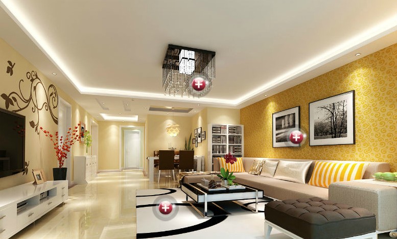 And Yellow Walls Modern Minimalist Living Room Interior Design