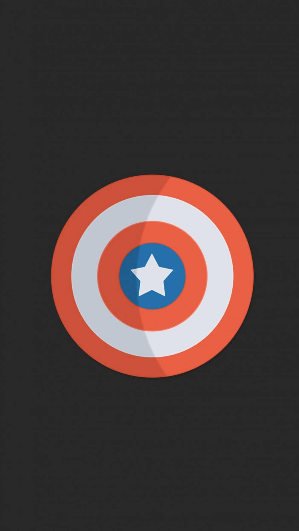 Captain America Shield iPhone Minimalist Black Aesthetic Wallpaper