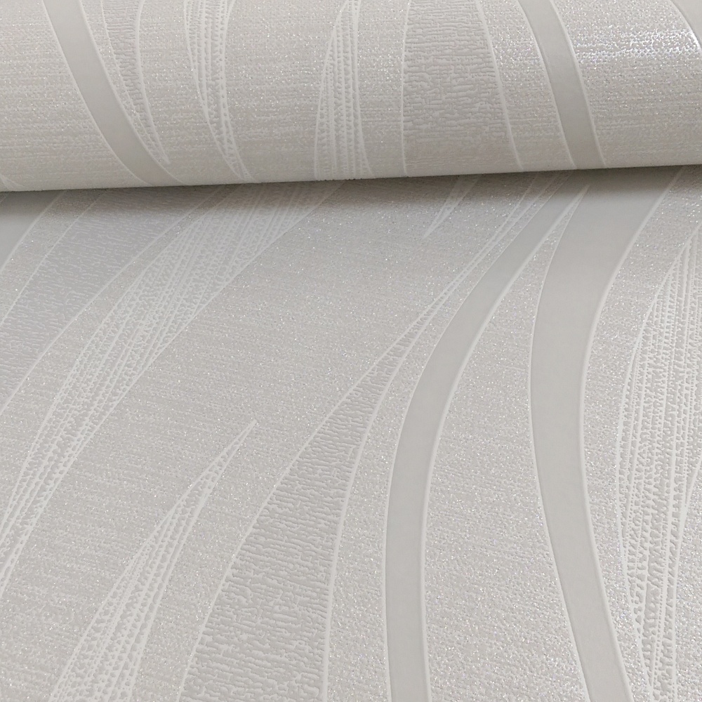 Grandeco Ideco Drift Wave Pattern Glitter Stripe Embossed Vinyl