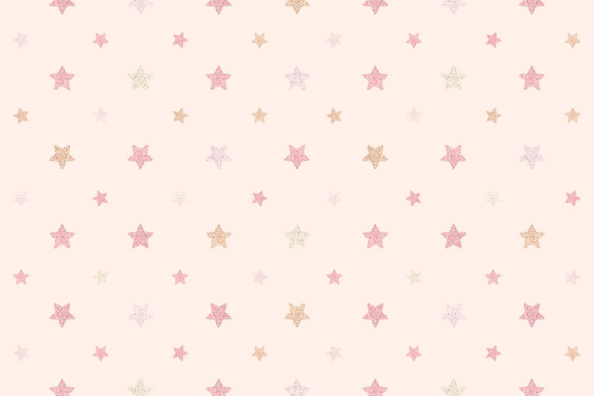 Seamless Glittery Pink Stars Background Design Resource