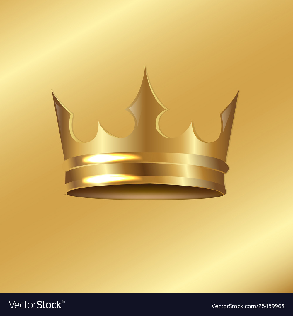 Golden Crown Isolated Background Royalty Vector Image