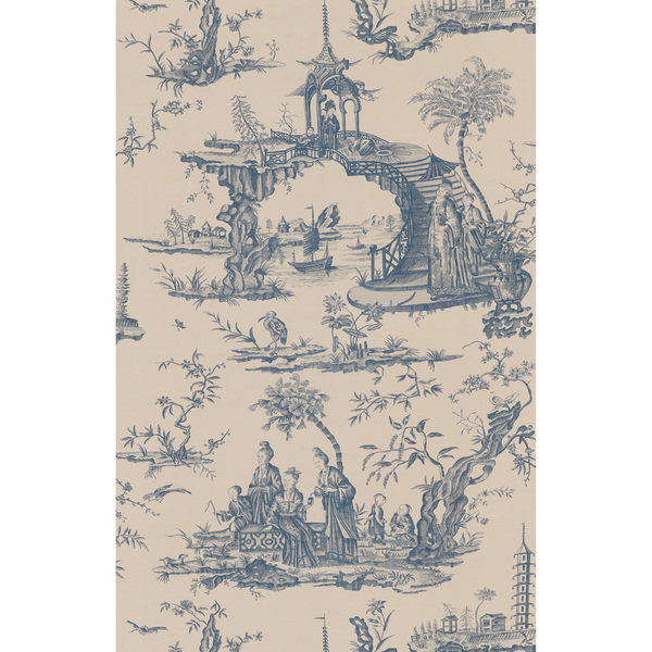 Brewster Blue Chinoiserie Toile Wallpaper Overstock Shopping Top
