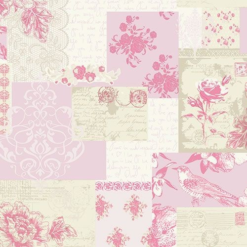 Shabby Chic Pink Rose Wallpaper