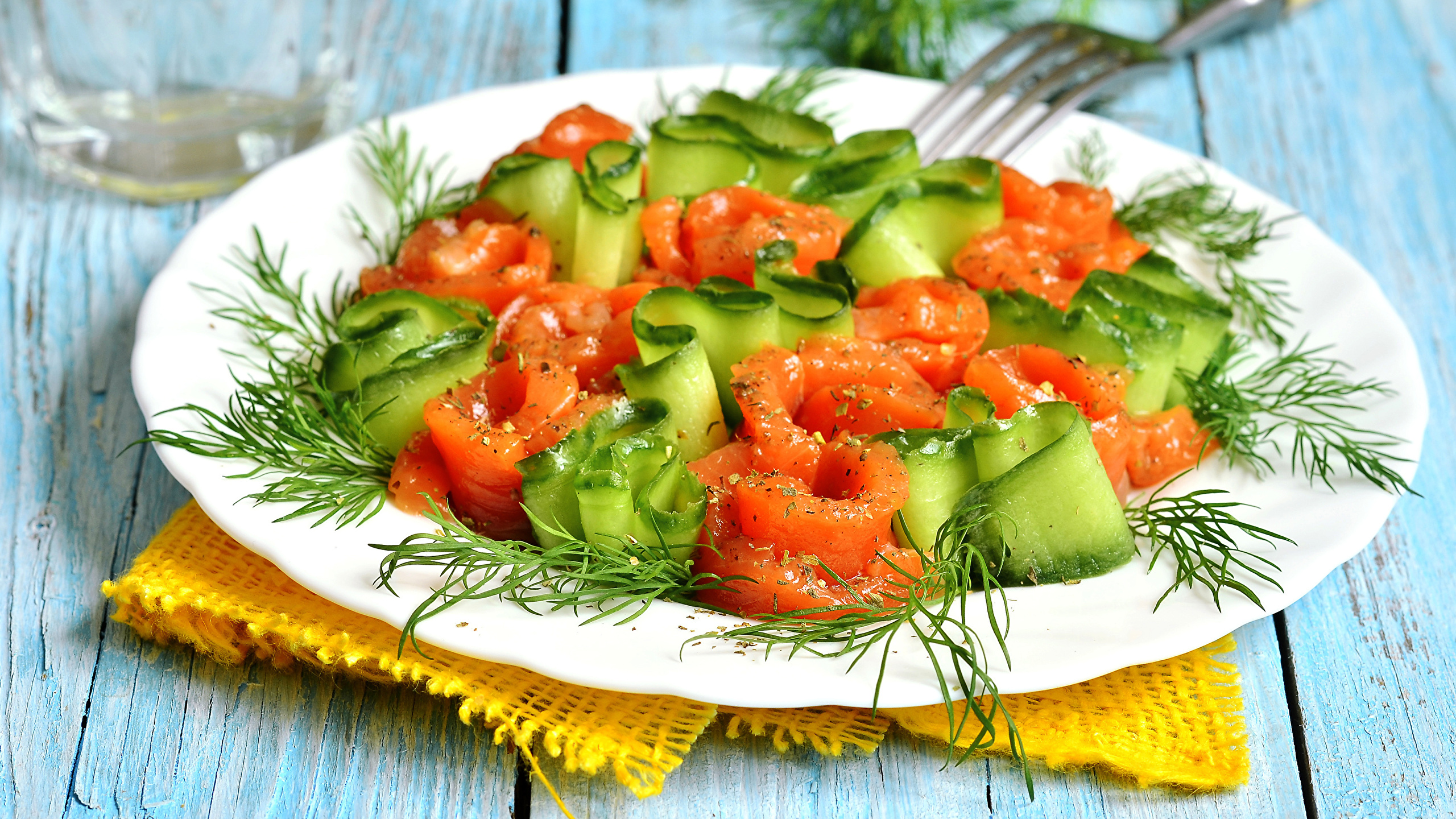 Desktop Wallpaper Dill Food Plate Salads Vegetables