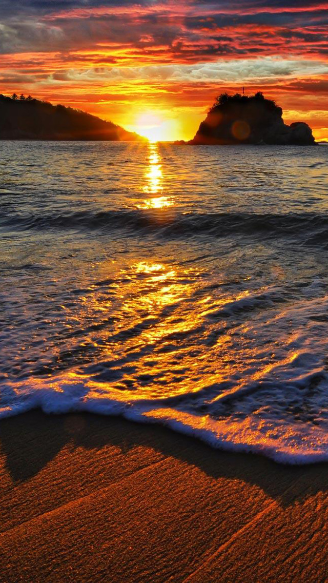 Beach Sunset HD iPhone Wallpaper Part Two