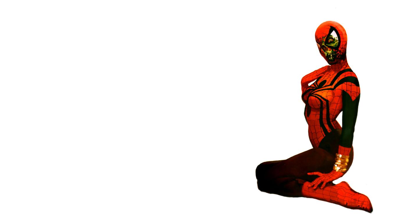 White Background Spider Woman Odid