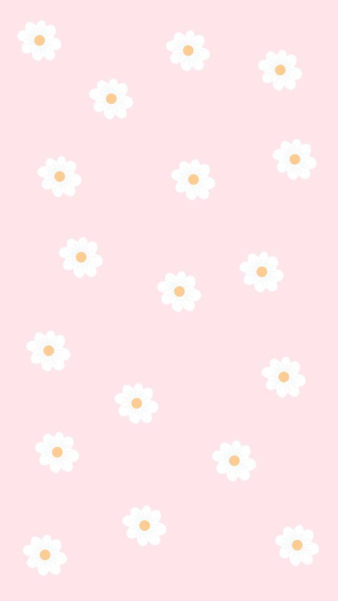 Download Pink Kawaii Flower Seamless Pattern Wallpaper