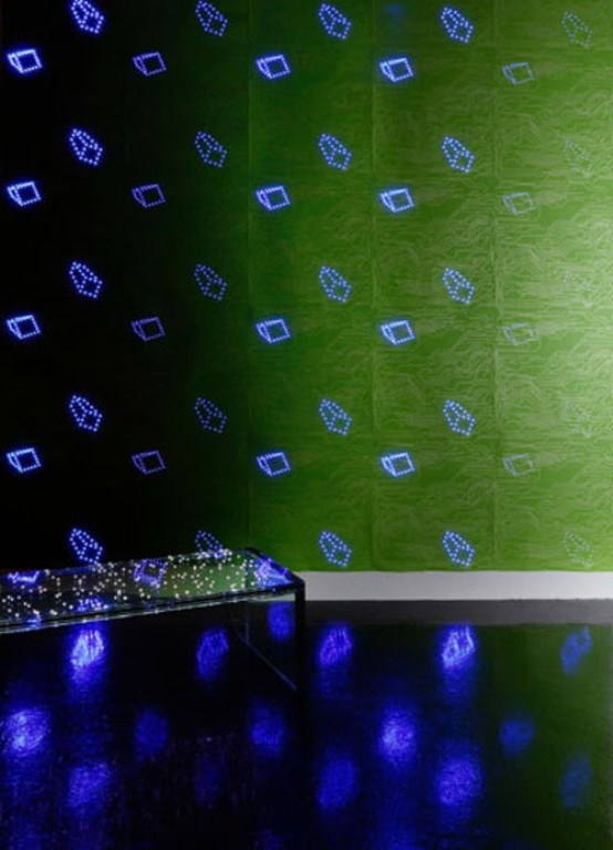 Led Wallpaper With Puter Chips Pattern Fancy