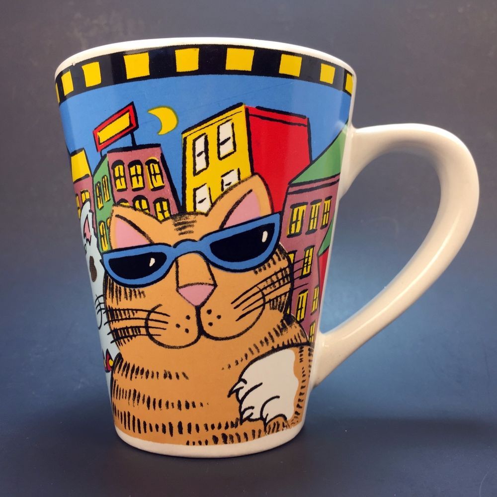 Catzilla By Candace Reiter Coffee Cup City Background Cool Hipster