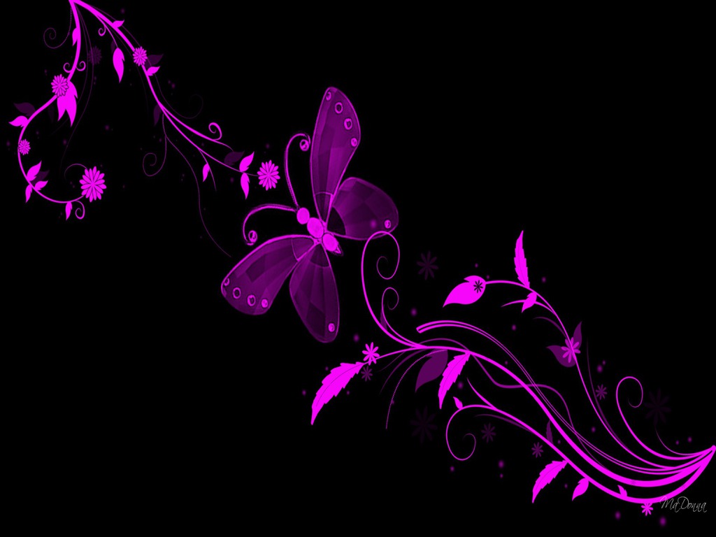 Black And Pink Butterfly Flowers Wallpaper Tnw Pixel