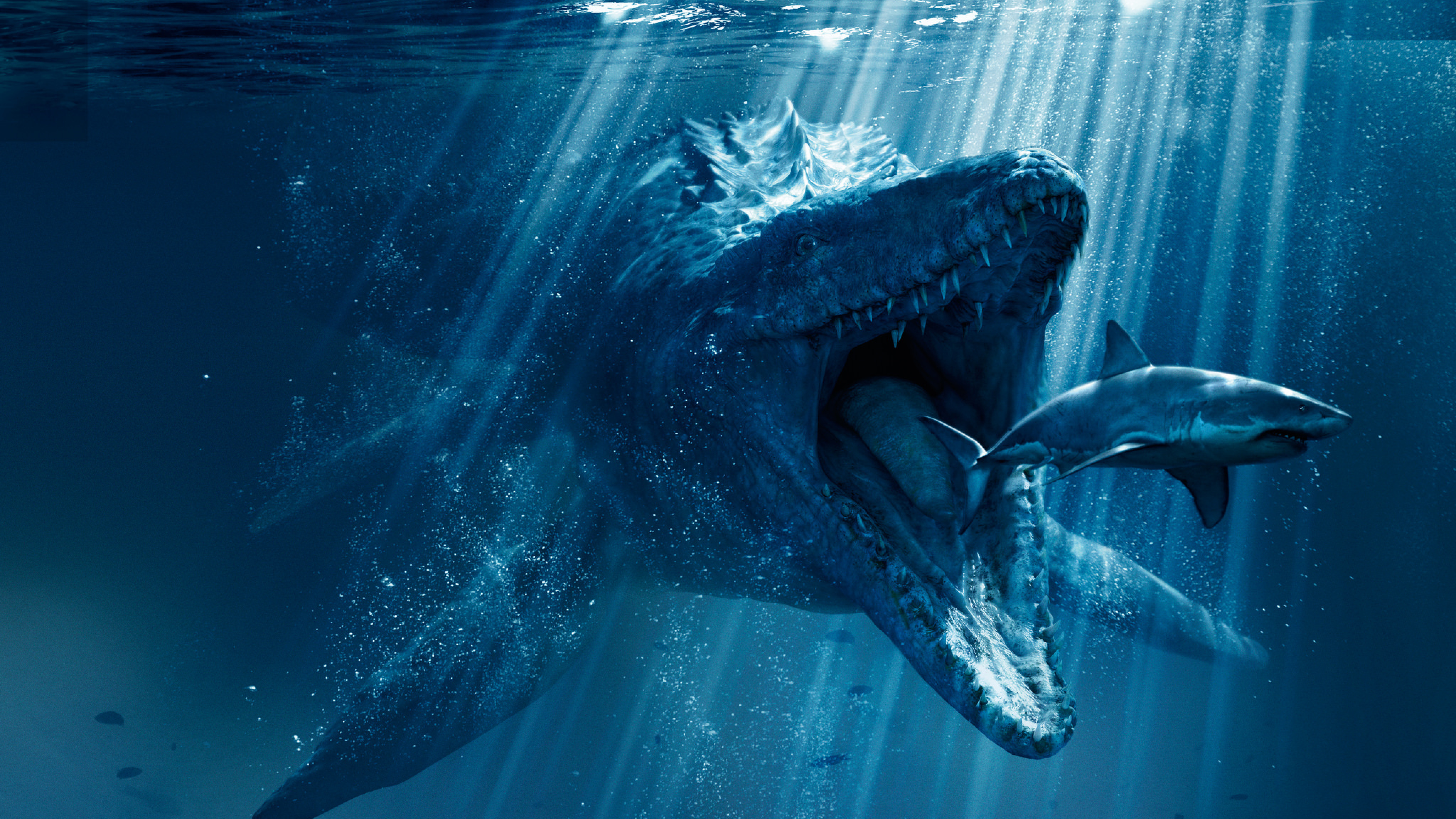 Mosasaurus Shark Snack Poster From Jurassic World
