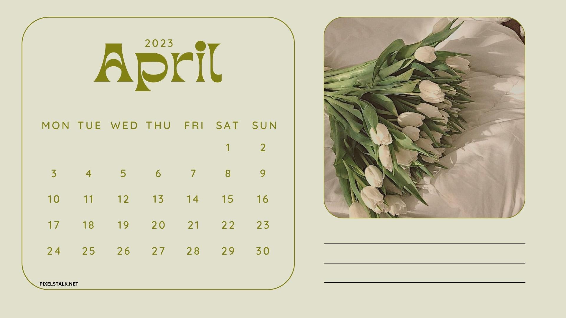 Free April 2023 Calendar Wallpapers  Desktop  Mobile
