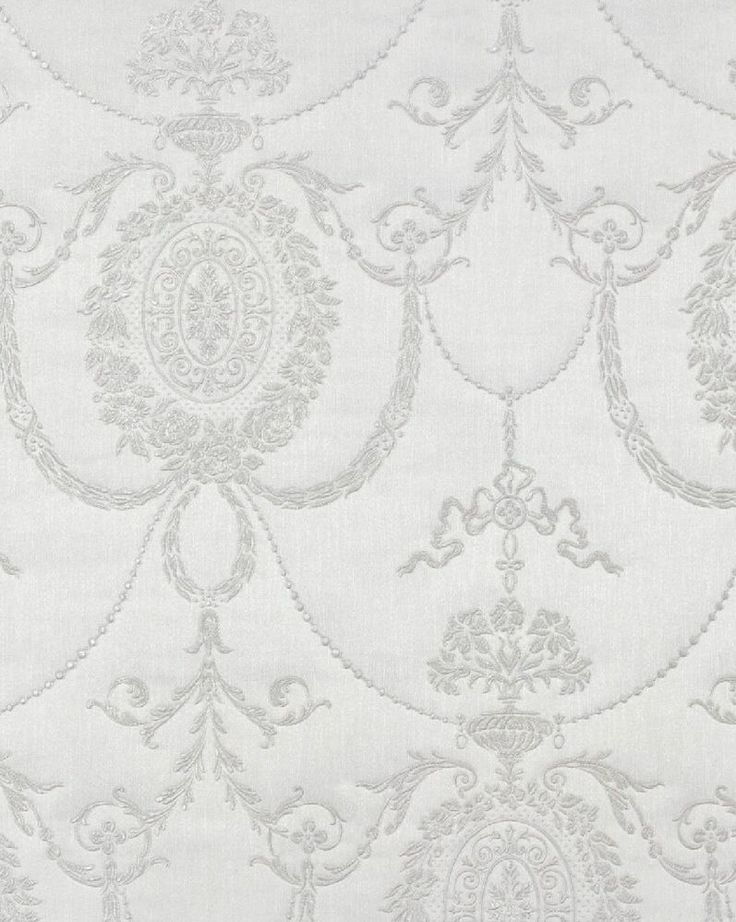 Grey And Silver Delicate Baroque Damask Wallpaper Collection