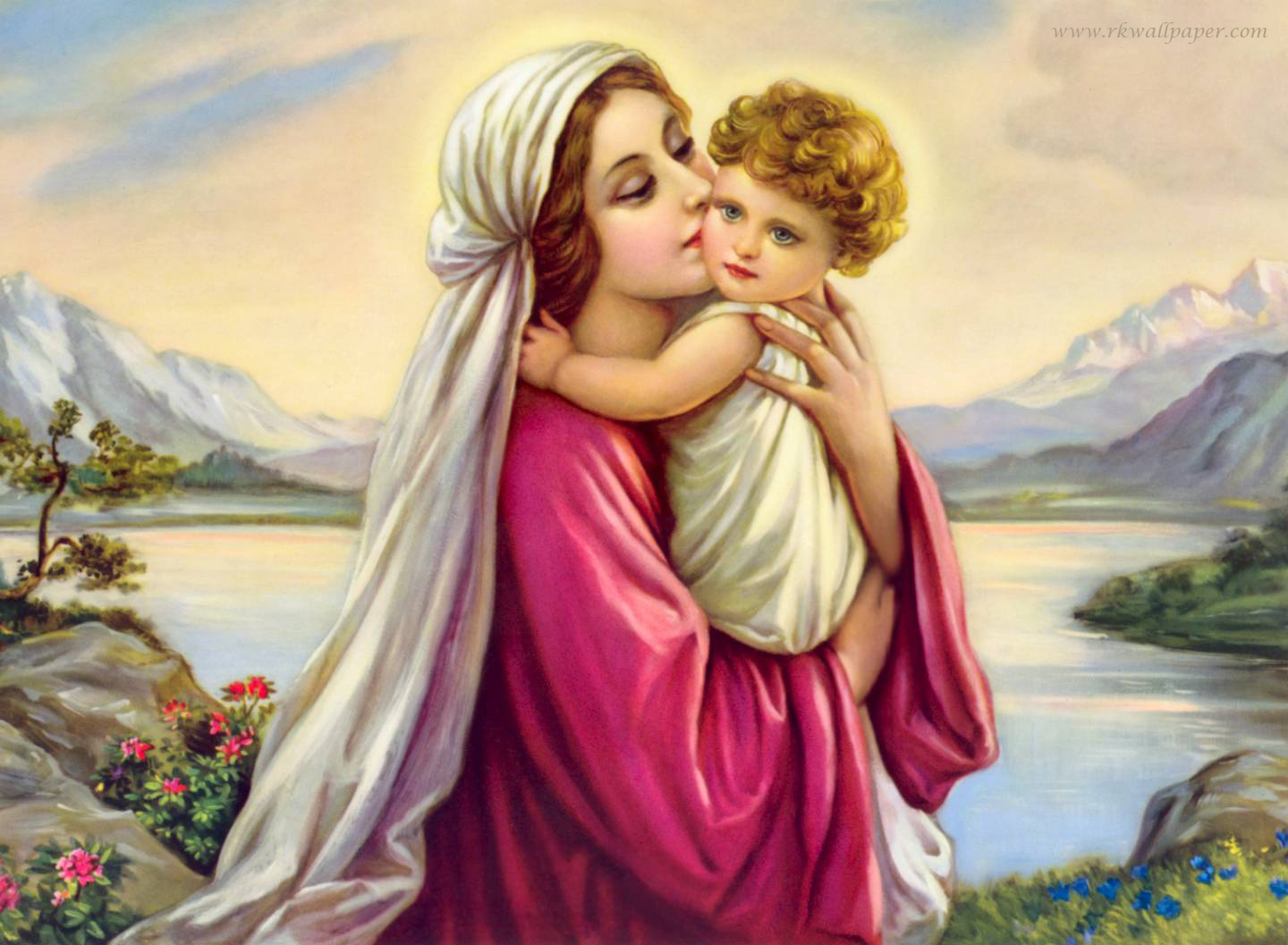 Virgin Mary Baby Jesus Image HD Girls Wallpaper