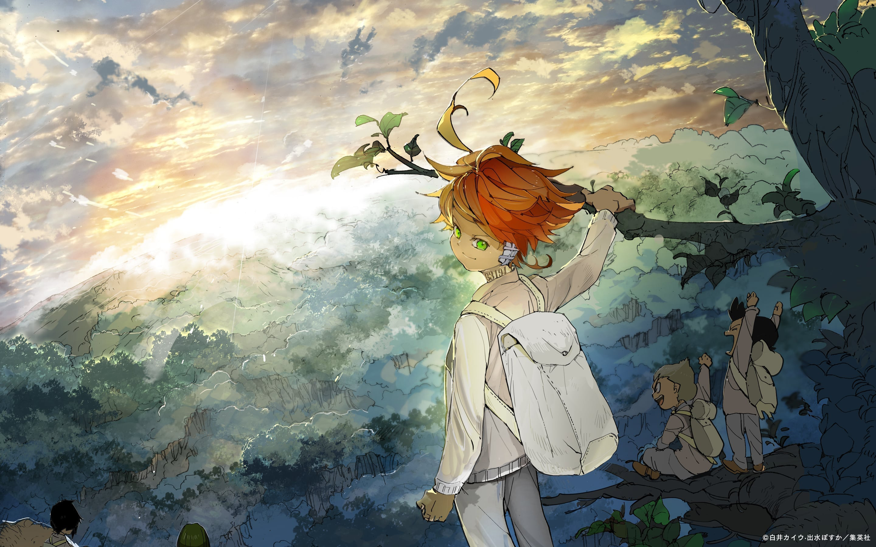 Emma Ray And Norman From The Promised Neverland Wallpaper For Dekstop