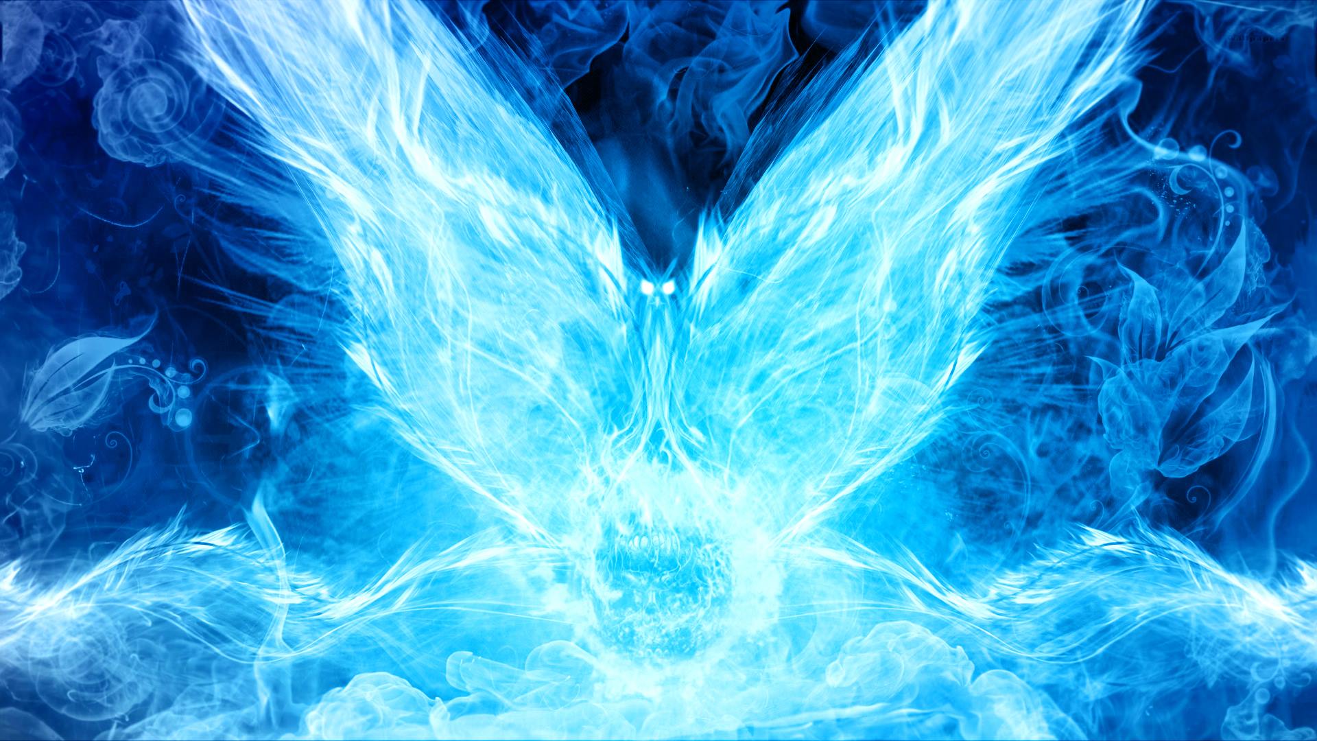 The bird of flames Blue by Justass on