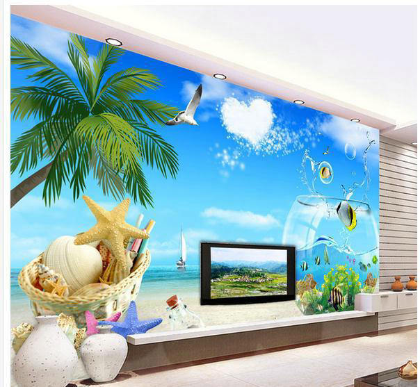 Water Wallpaper Tv Backdrop Aquarium Ocean S Mural