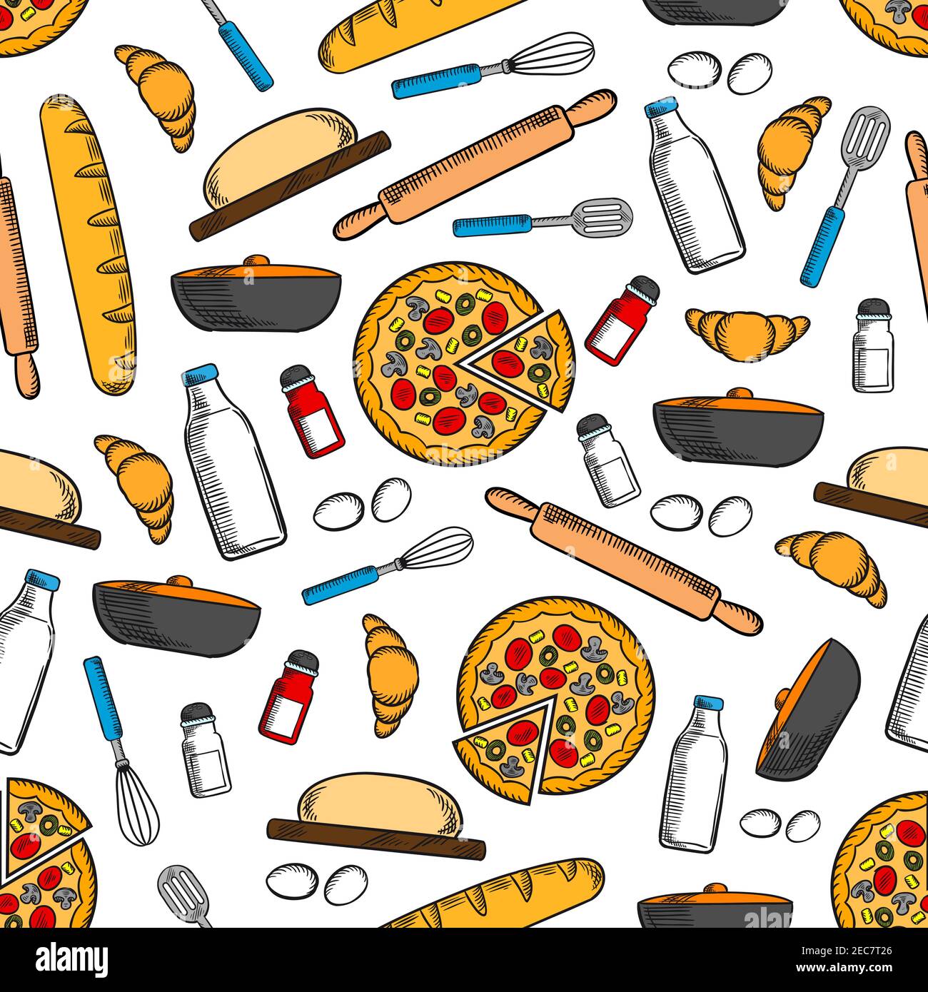 Cooking and kitchen utensils seamless background Wallpaper with 1300x1390
