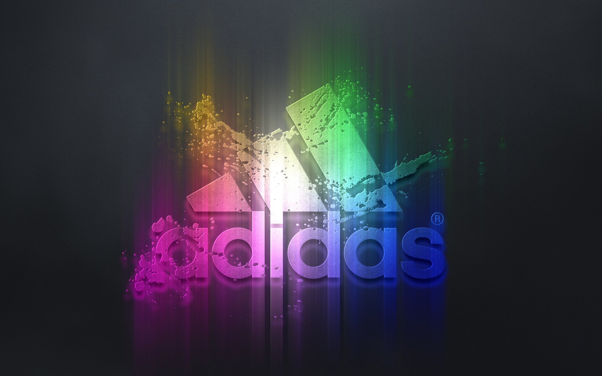 A vibrant Adidas logo wallpaper with a rainbow splash effect