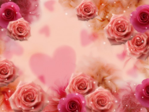 Roses Hearts Screensaver Screensavers Flower Art Pink