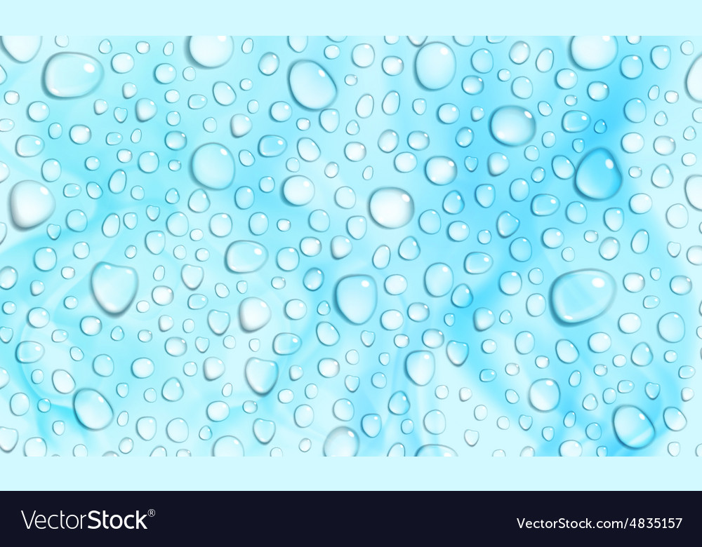 Light Blue Background Of Water Drops Royalty Vector