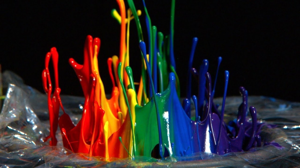 Because It S Friday Rainbow Paint On A Speaker 500fps By