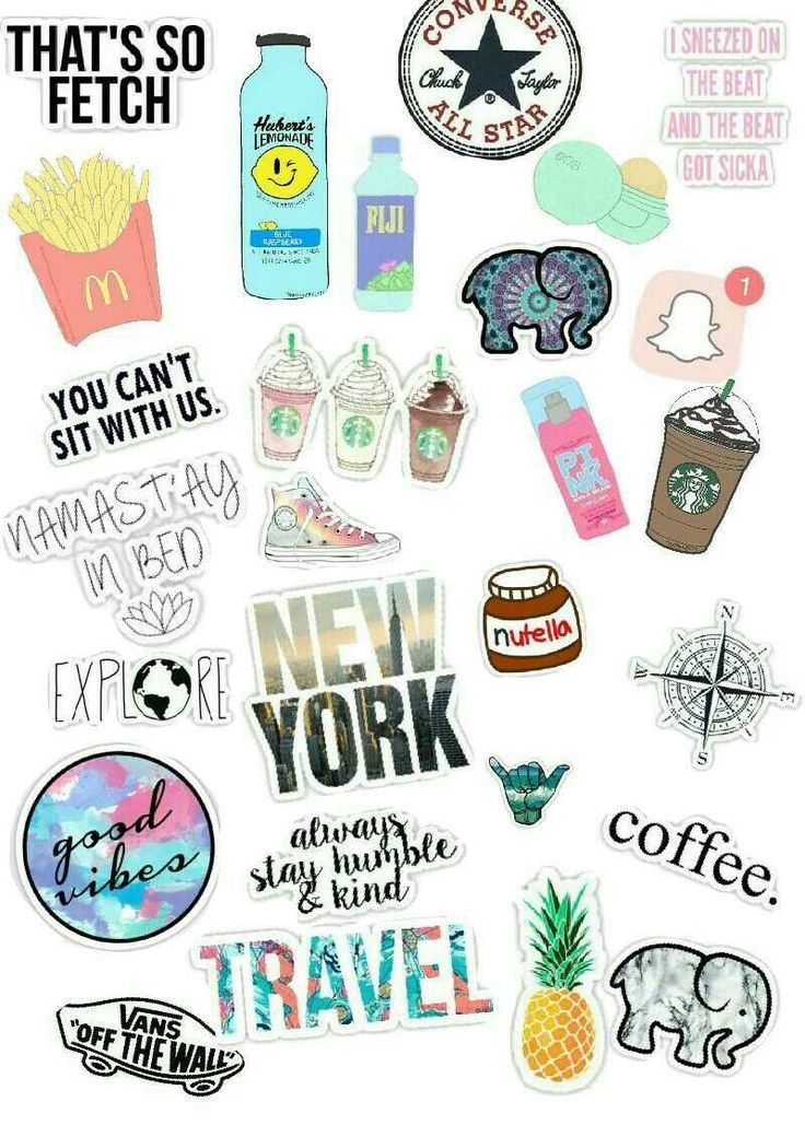 Various Stickers That Are On Top Of Each Other Wallpaper