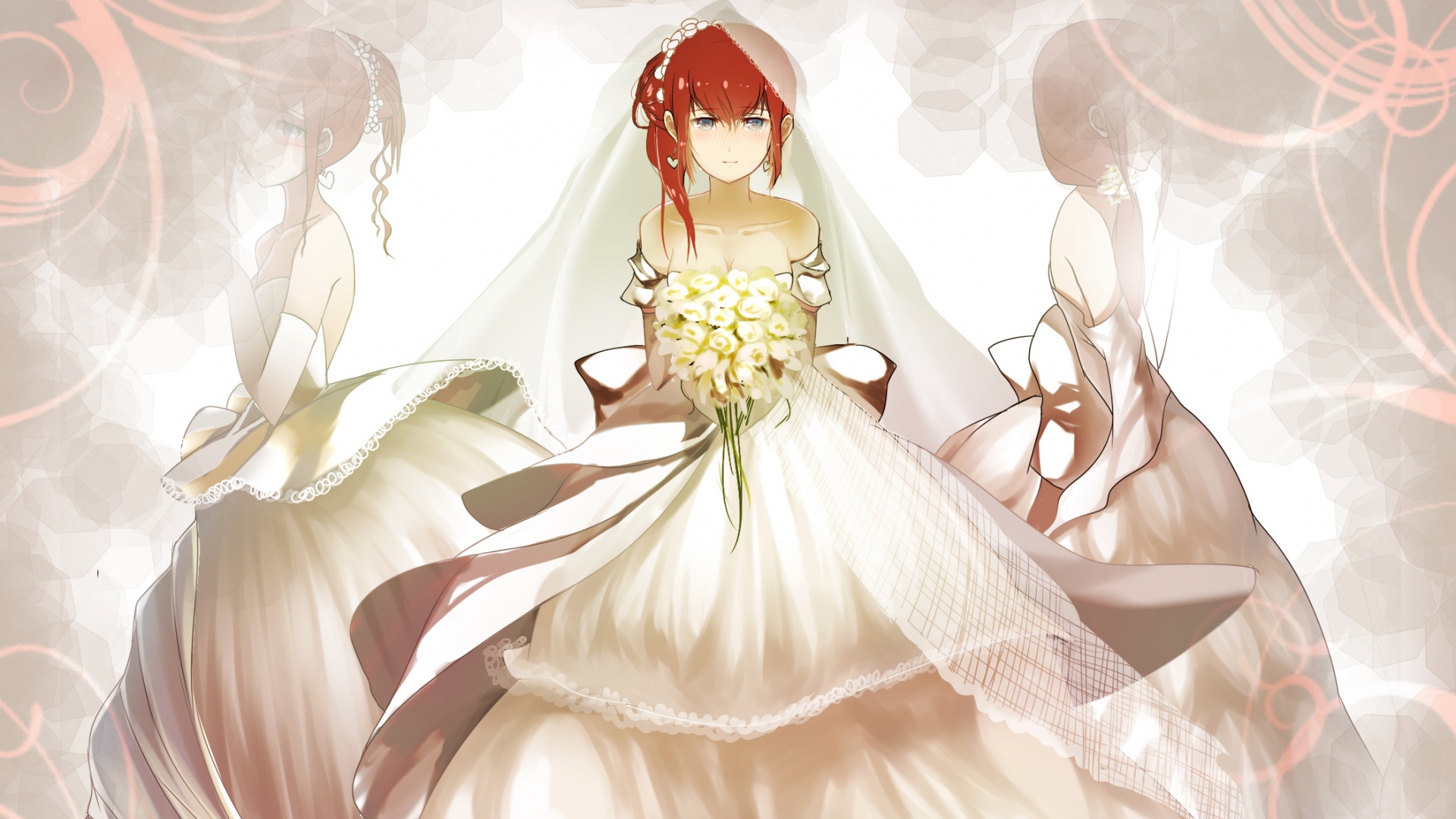 Wallpaper Steins Gate Girl Bride Dress Full HD 1080p