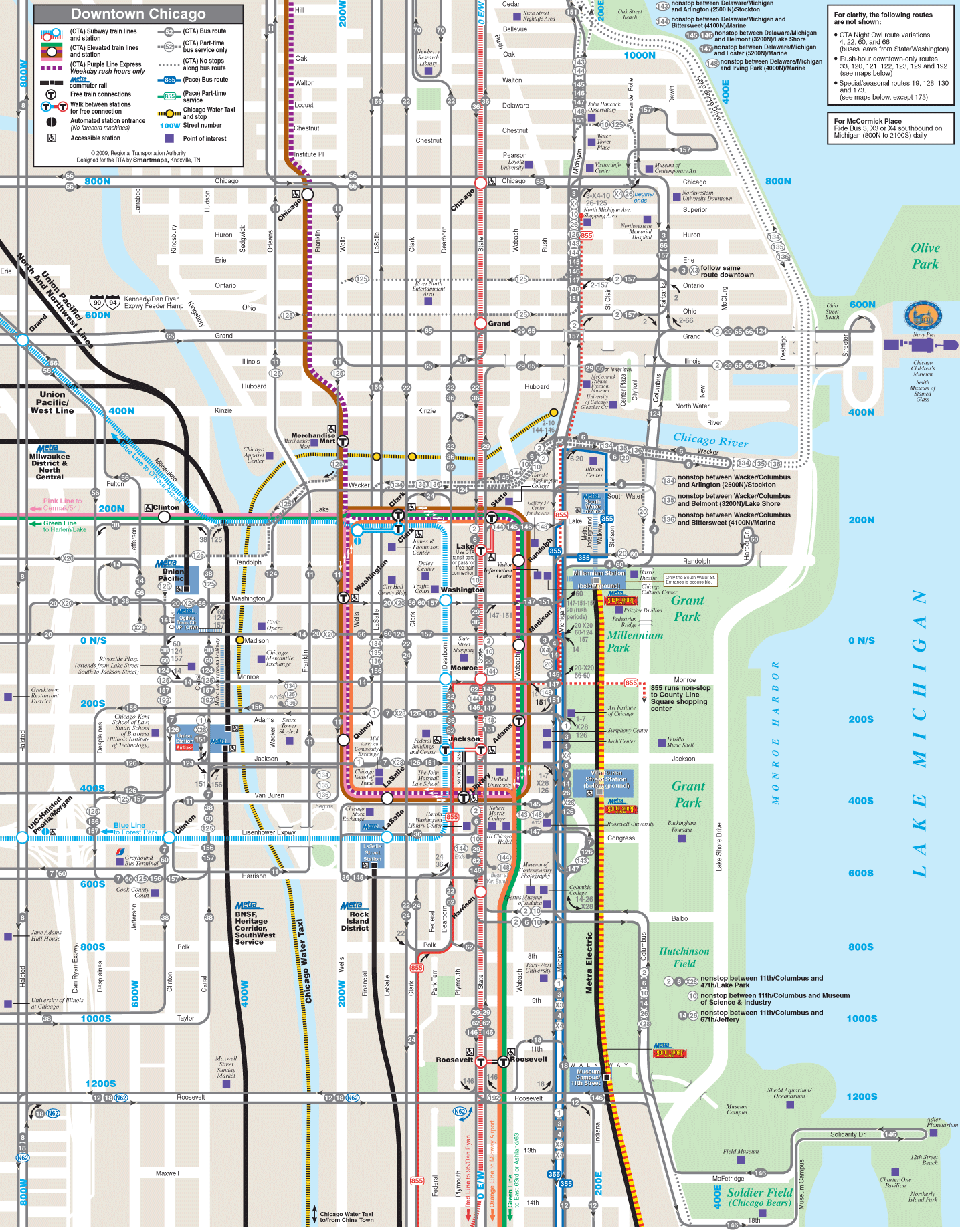 Map Of Downtown Chicago Hotels And Attractions