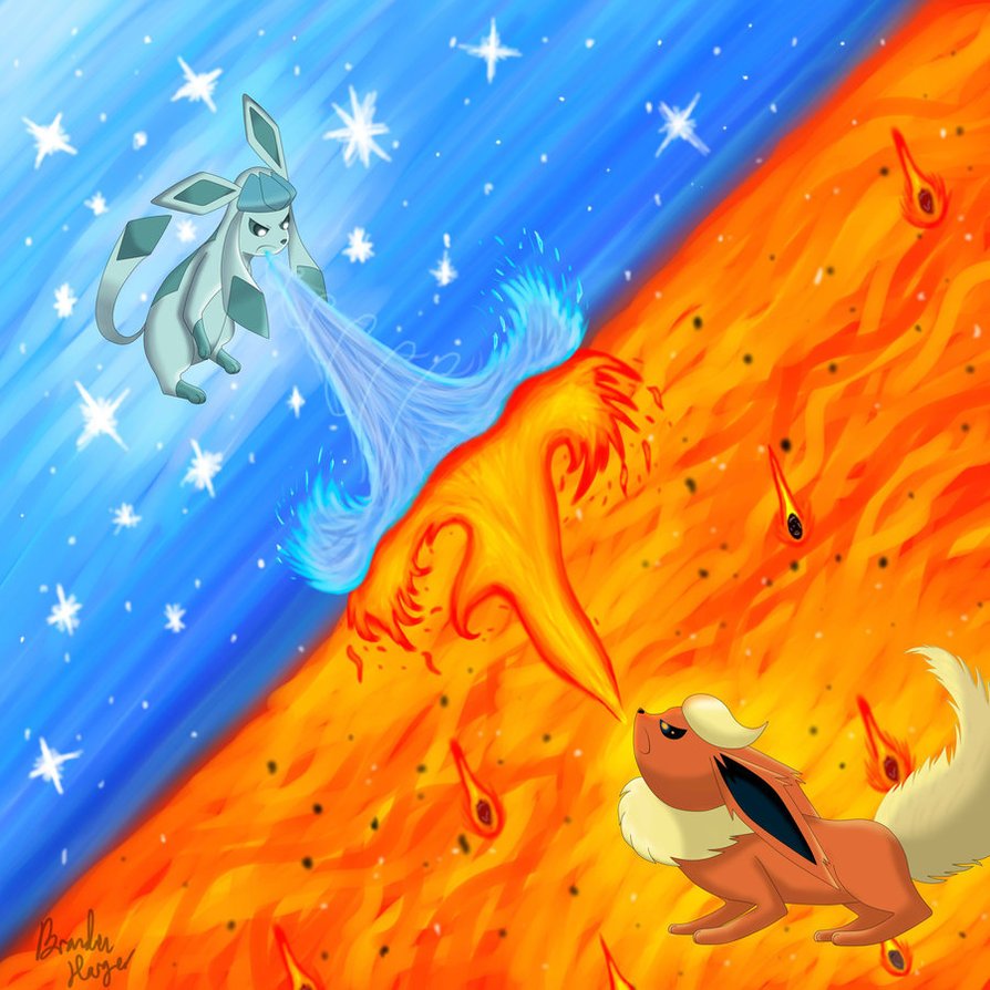 Glaceon Vs Flareon By Cptcuddles