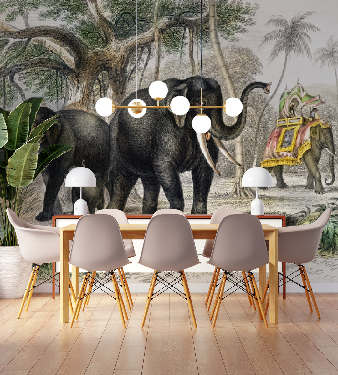 Buy Asiatic Elephant And Caparisoned Mural Wallpaper Sqm