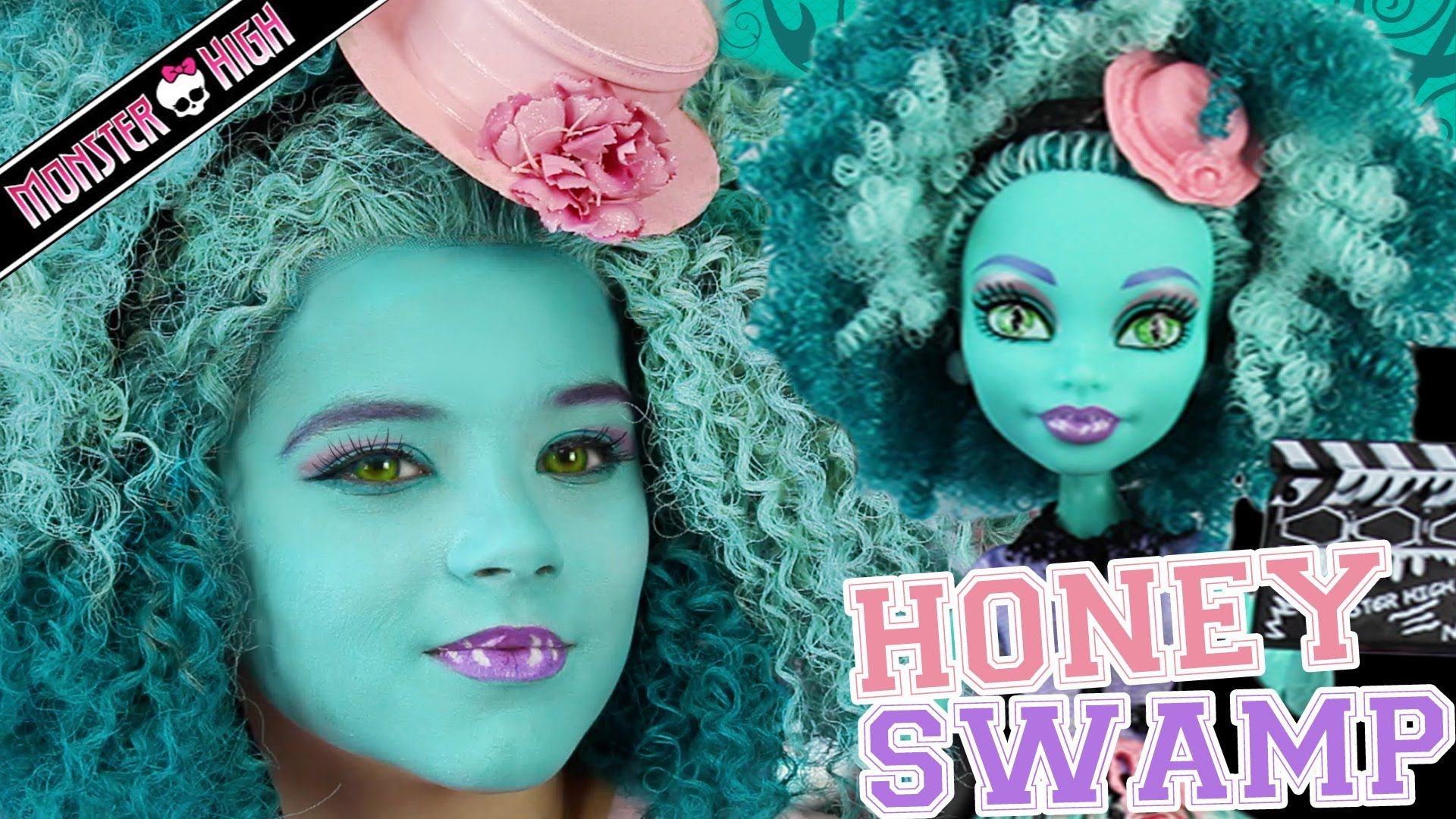Monster High Honey Swamp Doll Makeup Tutorial For Halloween Or