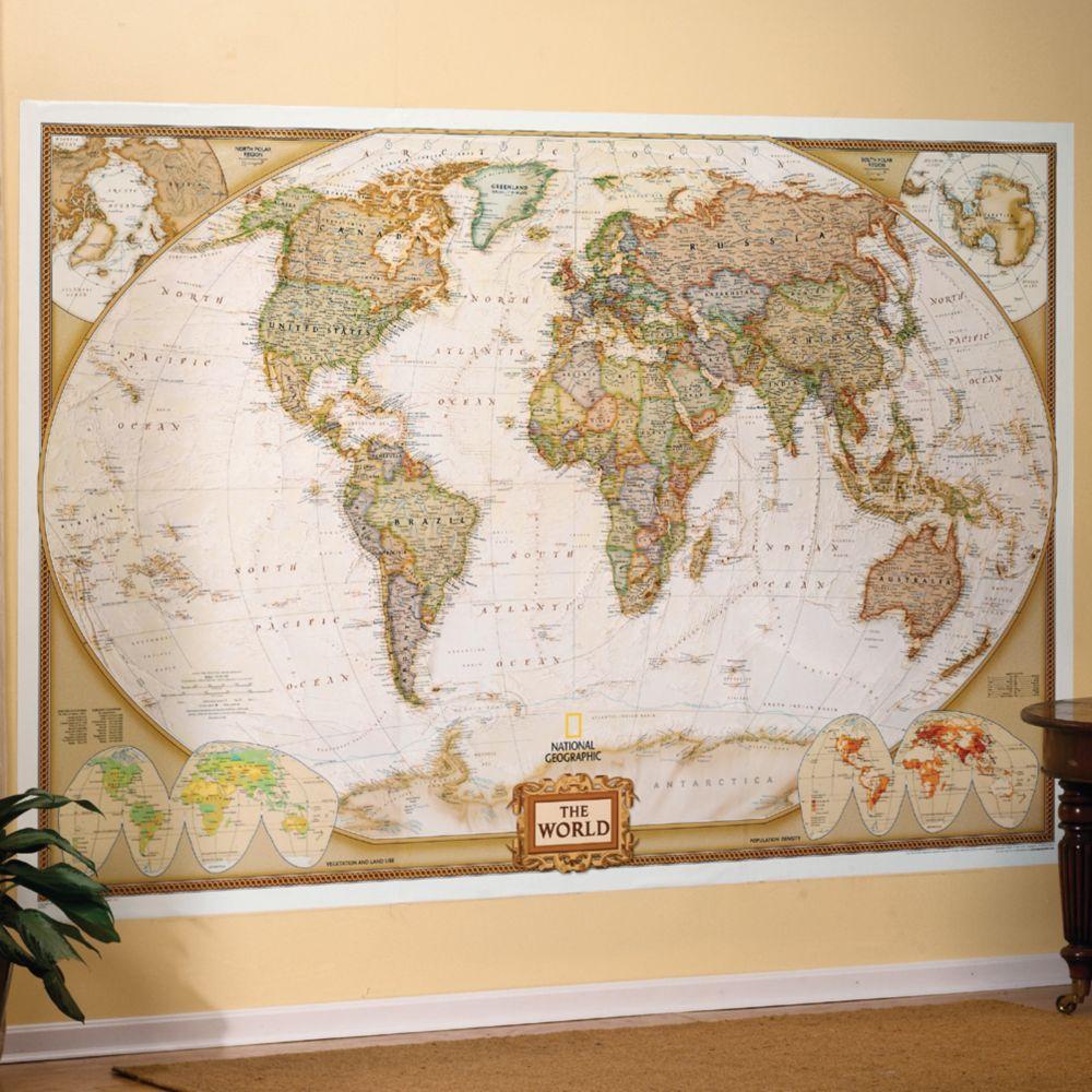 World Executive Mural Map Shop National Geographic