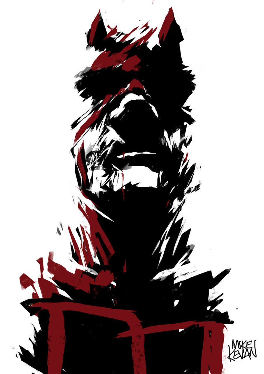 Daredevil S Dynamic Silhouette Abstract Wallpaper