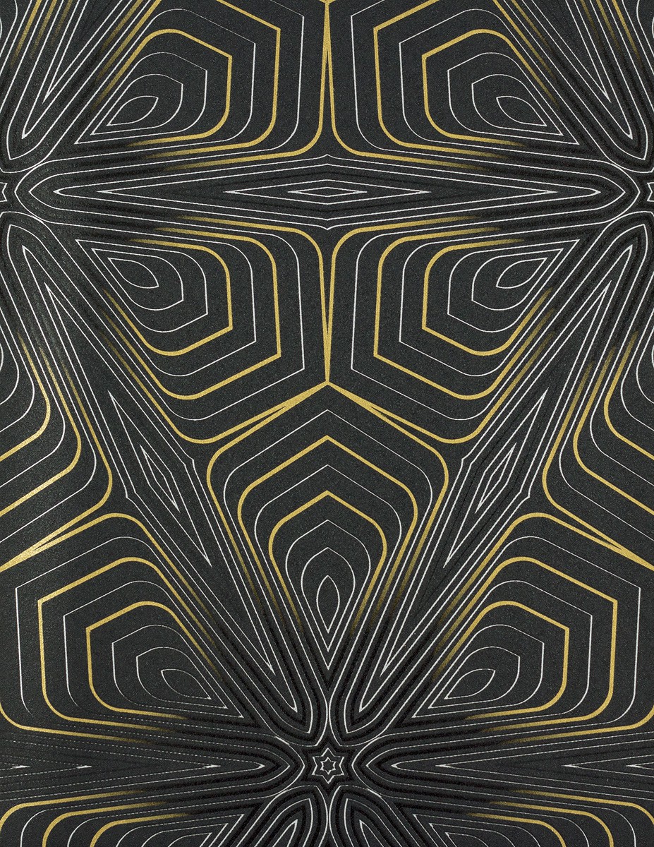 Karim Rashid Non Woven Wallpaper Globalove Design Black Gold