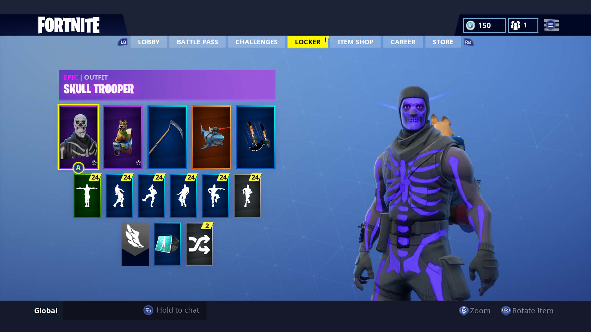 Be Seen In The Iconic Purple Skull Trooper Skin With Wallpaper
