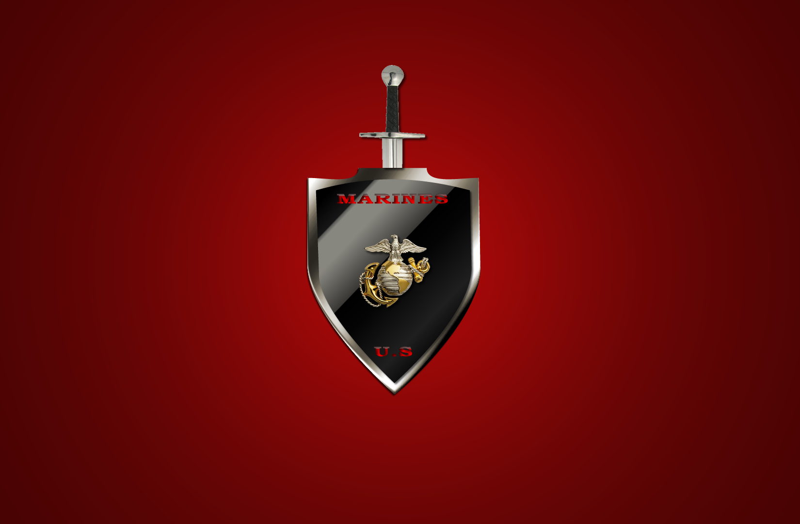 Usmc Red Shield By Darkiller45 Customization Wallpaper Other