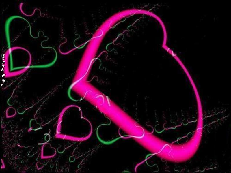 Neon green pink hearts Backgrounds   Pimp My Profilecom