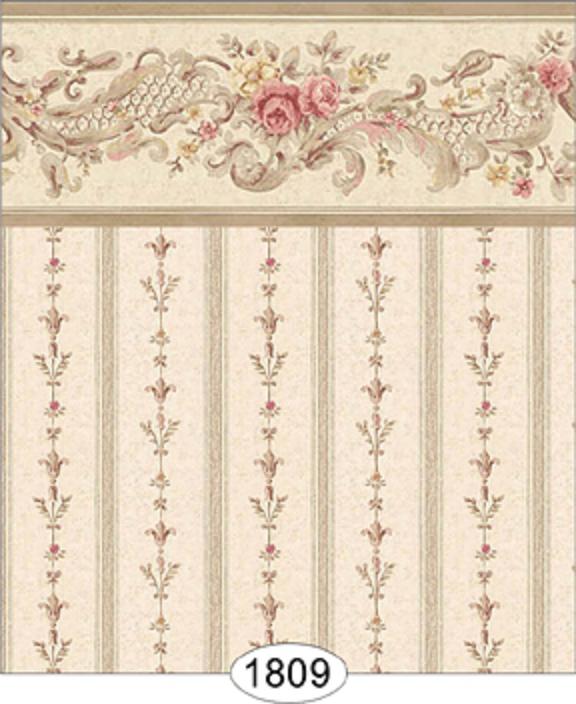 Details About Dollhouse Miniature Wallpaper Williamsburg Stripe In
