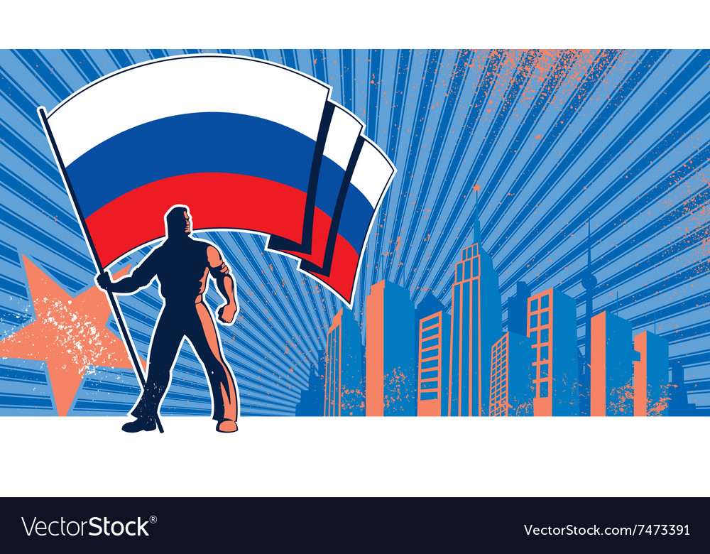 Flag Bearer Russia Background Royalty Free Vector Image