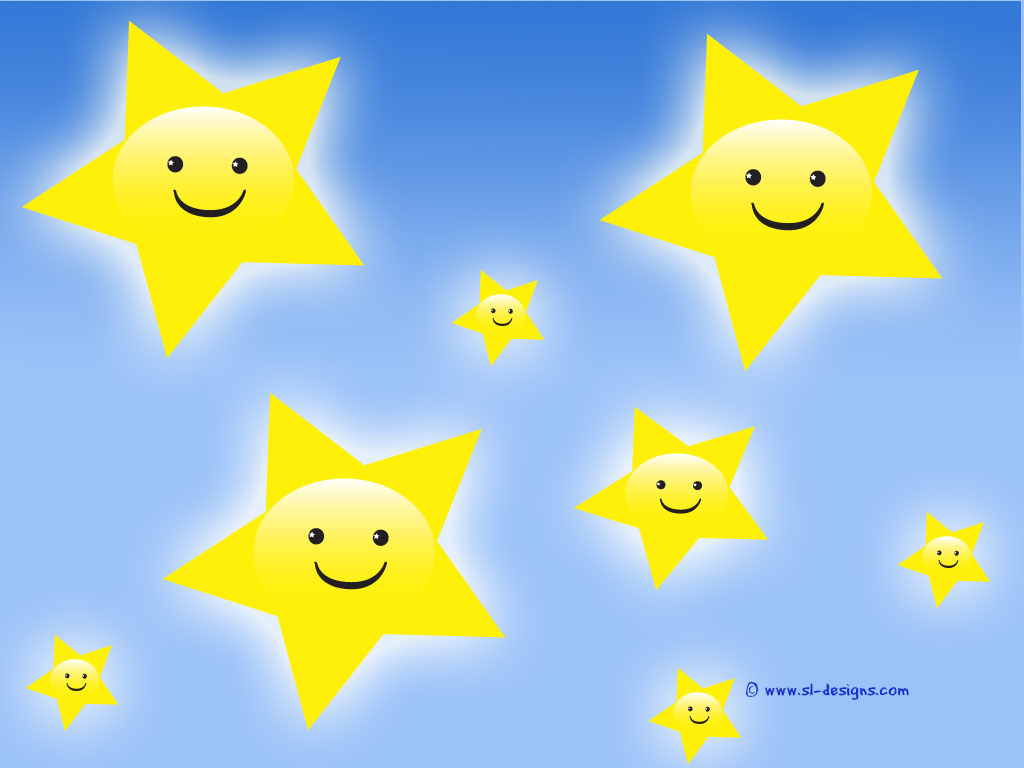 Smiley Stars Desktop Wallpaper