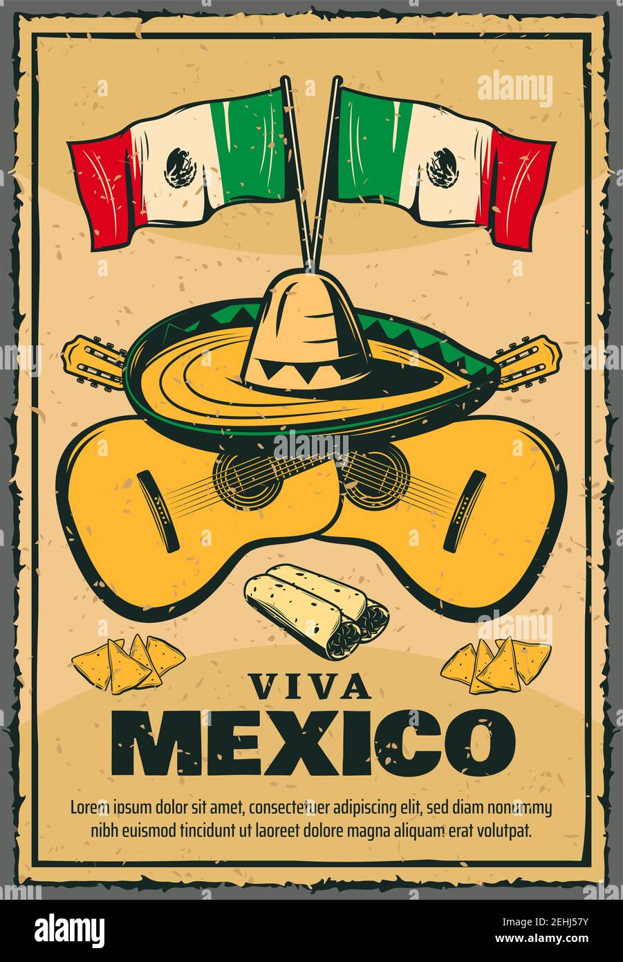 Cinco De Mayo Mexican Holiday Sketch Poster For Viva Mexico