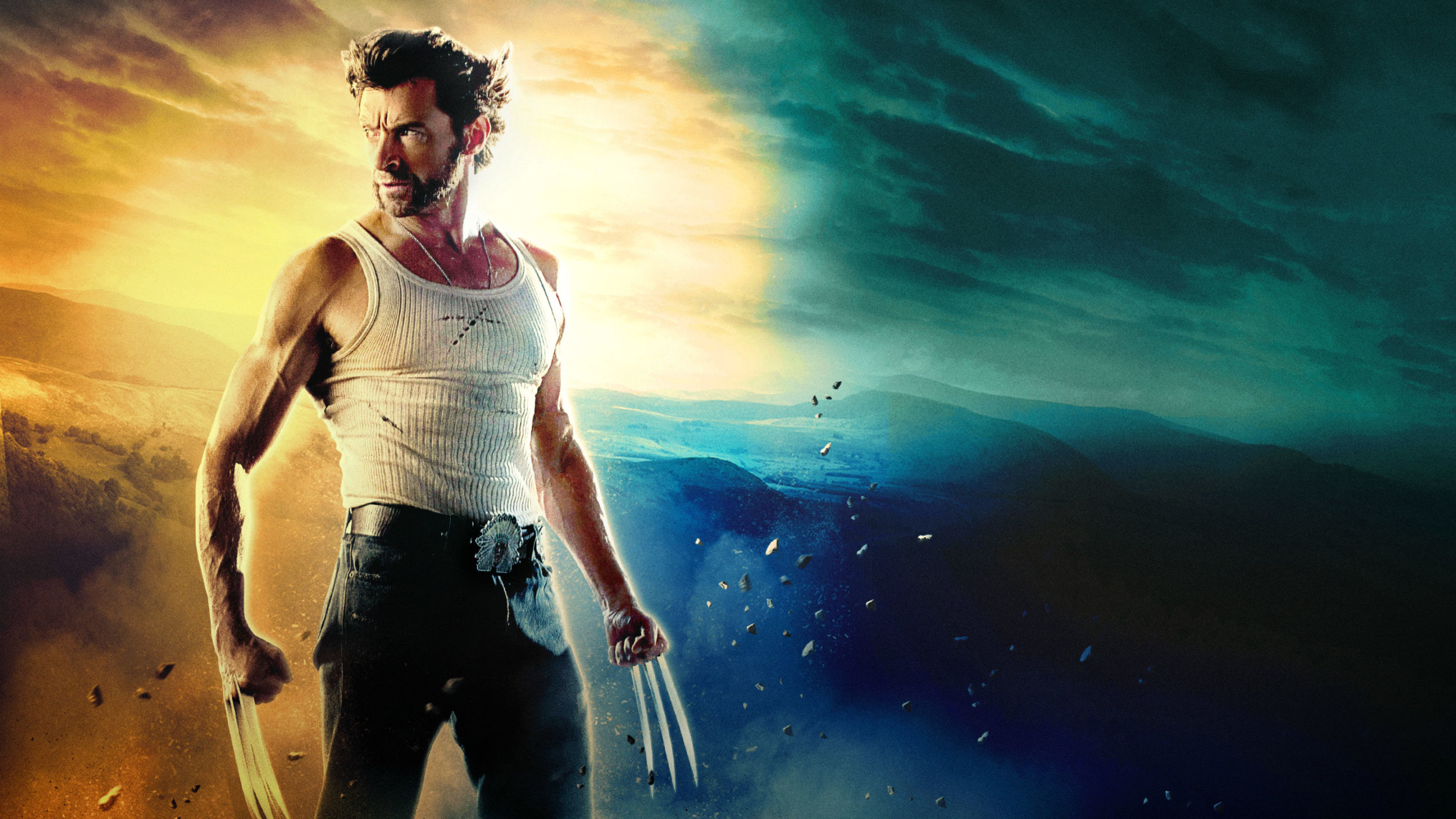 Hugh Jackman as Wolverine in a dramatic, high-definition wallpaper