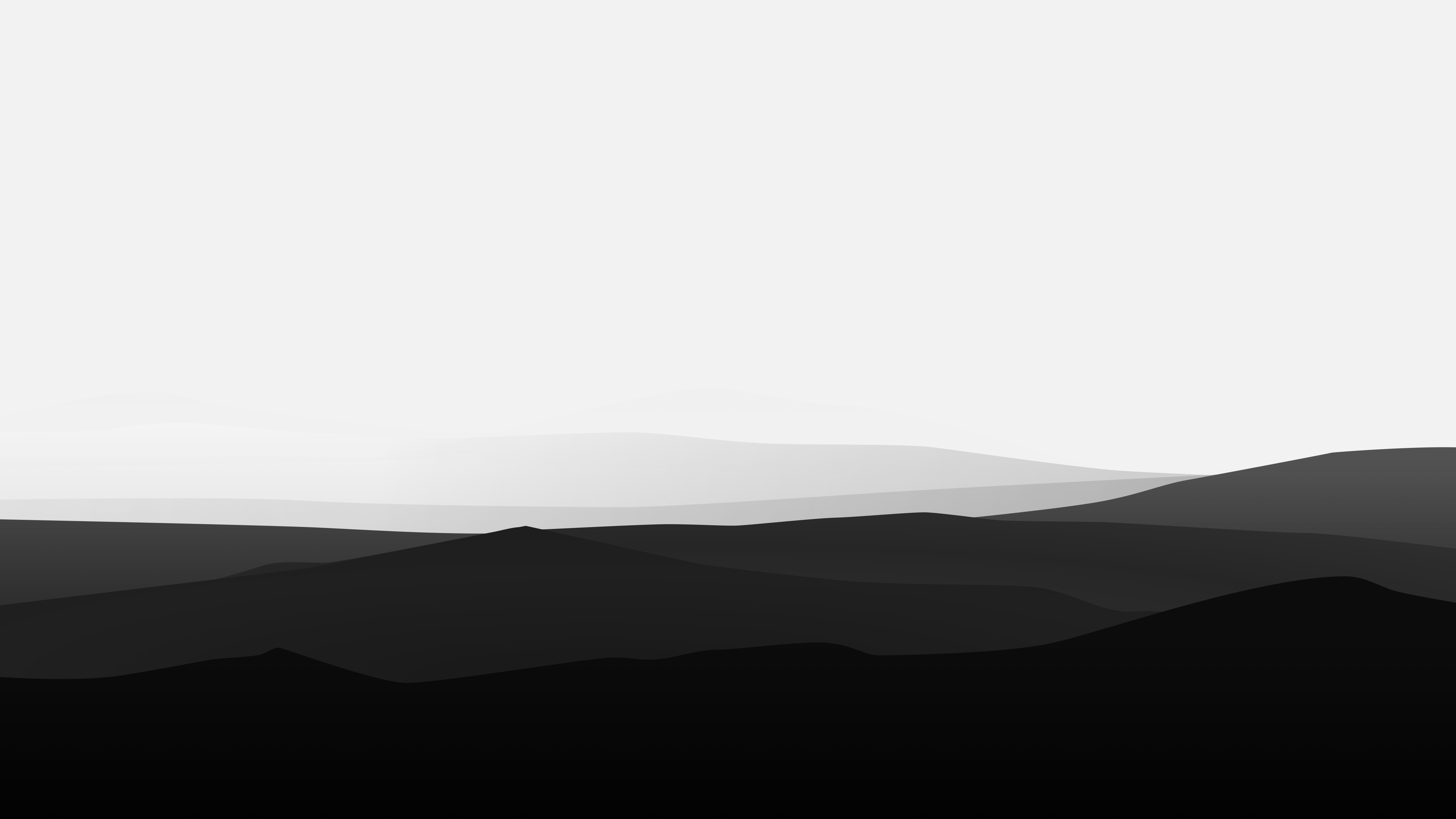 Minimalist Mountains Black And White 4k HD Wallpaper