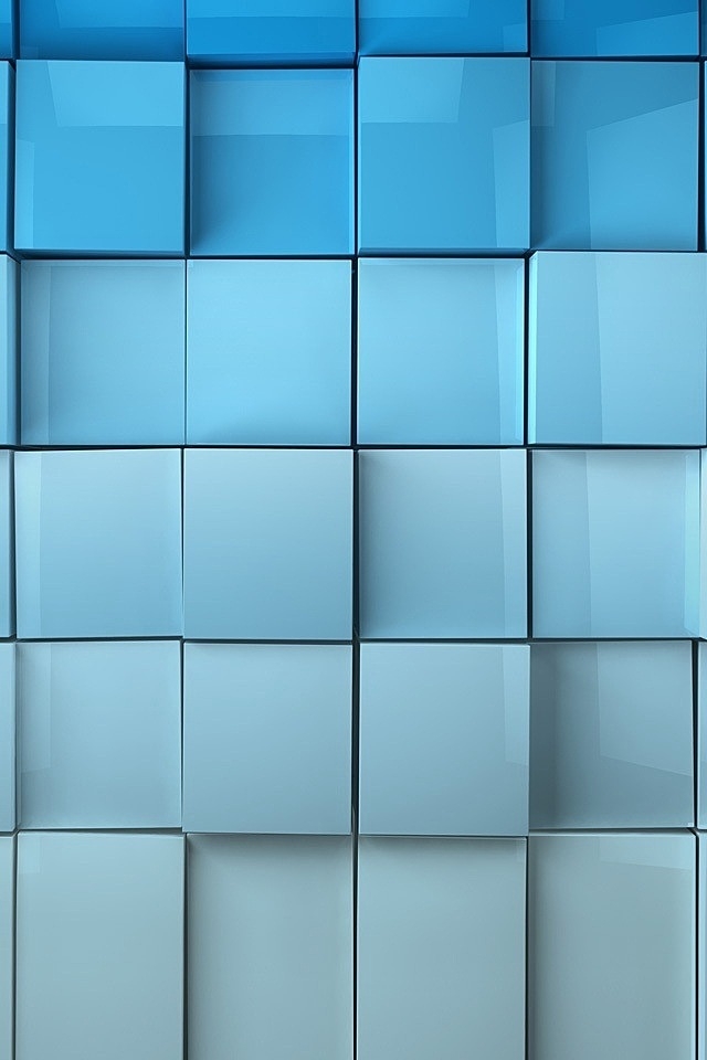 Soft Blue Cube iPhone Wallpaper HD By Live