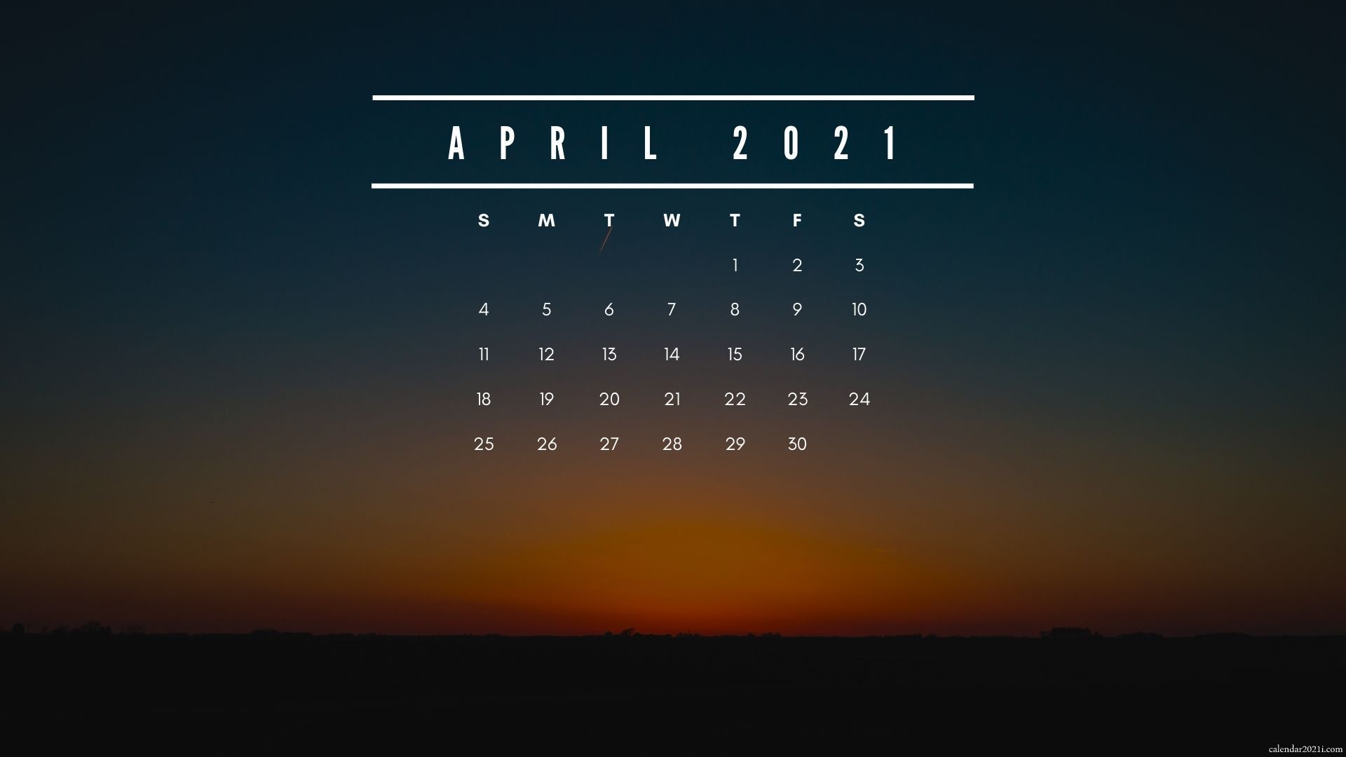 April Calendar Wallpaper Top