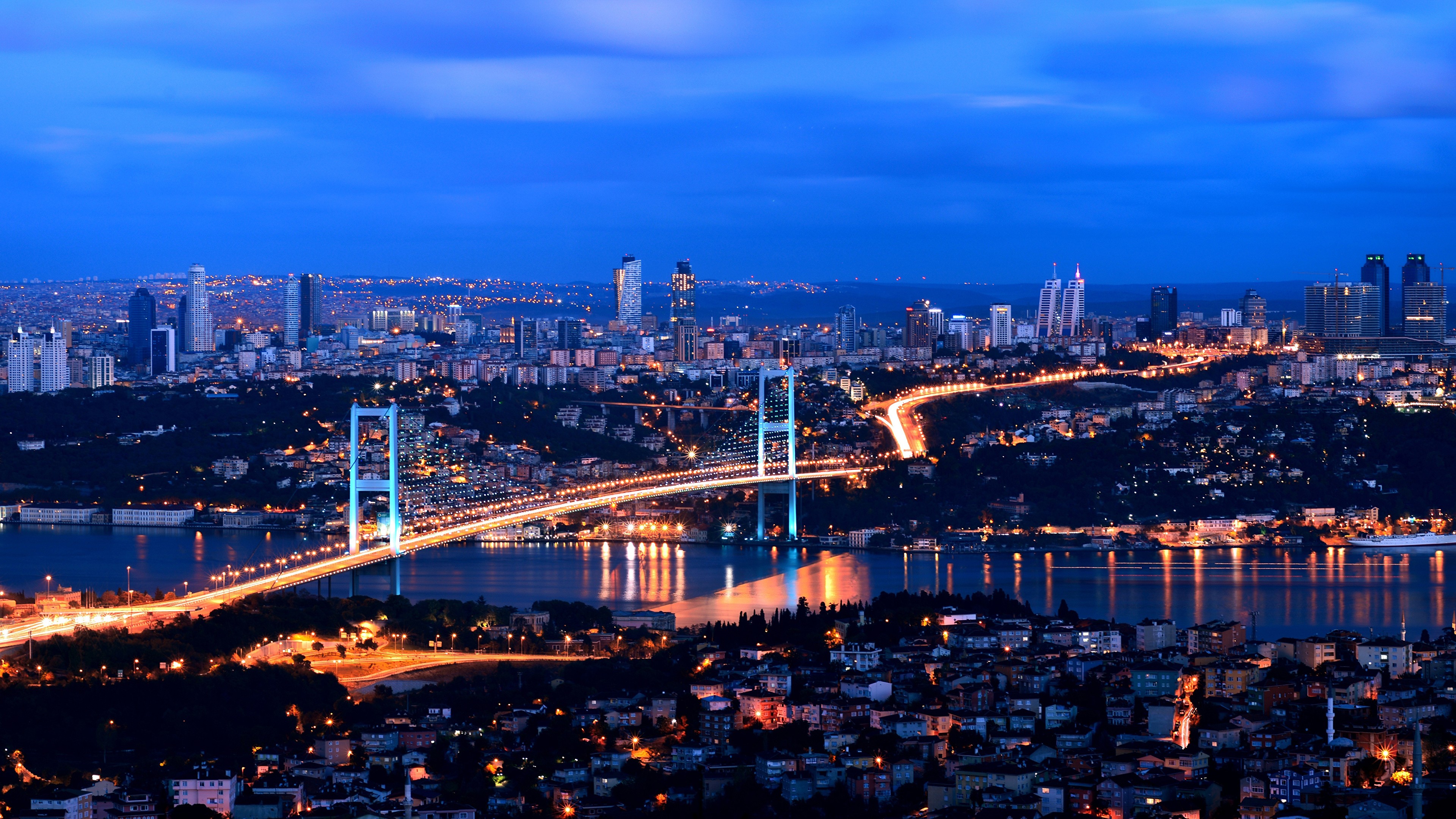 Wallpaper Turkey Istanbul Night 4k Travel