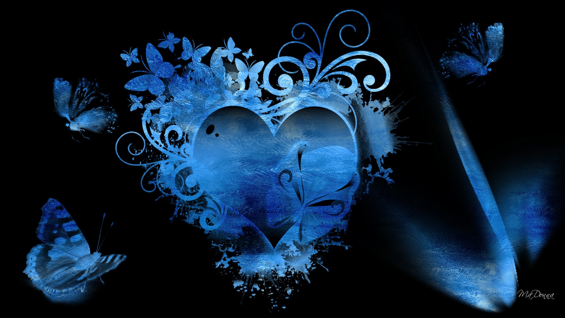 Blue Hearts Wallpaper High Definition