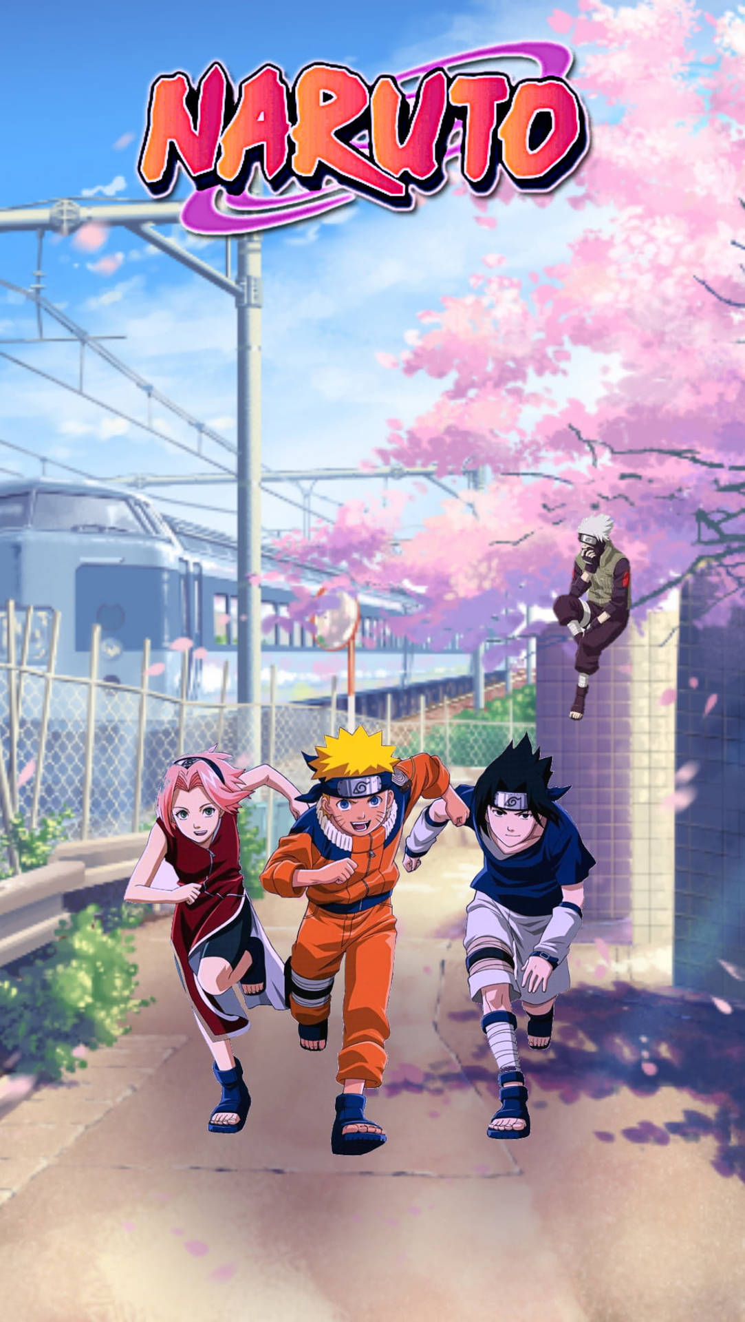 Team Naruto Running iPhone Wallpaper